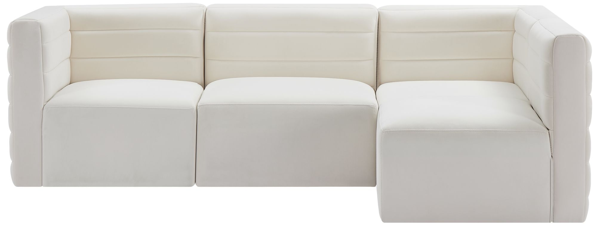 Quincy 95" 4-Piece Velvet Modular Comfort Sectional