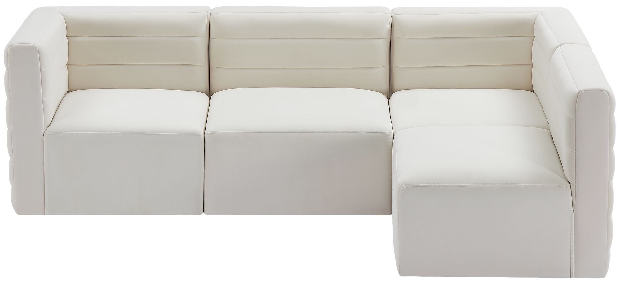 Quincy 95" 4-Piece Velvet Modular Comfort Sectional