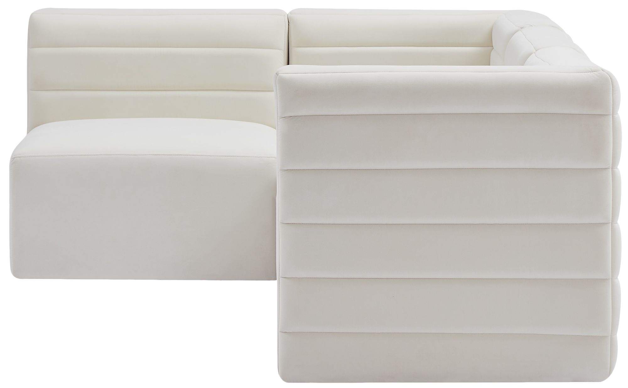 Quincy 95" 4-Piece Velvet Modular Comfort Sectional