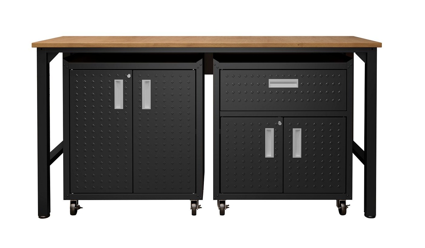 Fortress 3-Piece Textured Metal Garage Storage Set, Composition 2