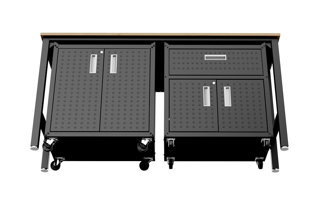 Fortress 3-Piece Textured Metal Garage Storage Set, Composition 2