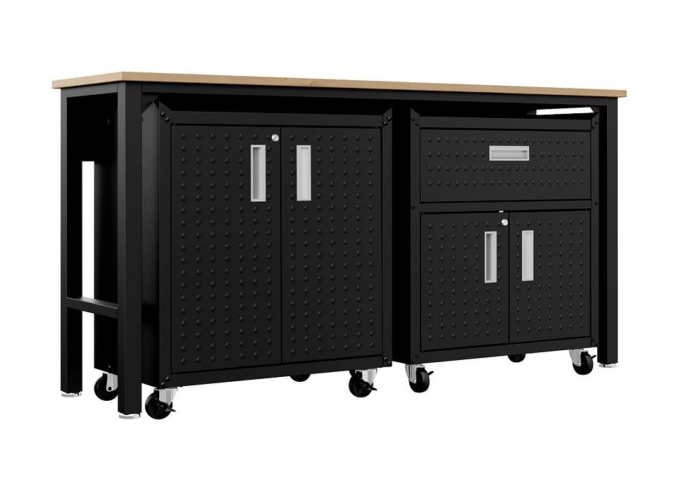 Fortress 3-Piece Textured Metal Garage Storage Set, Composition 2