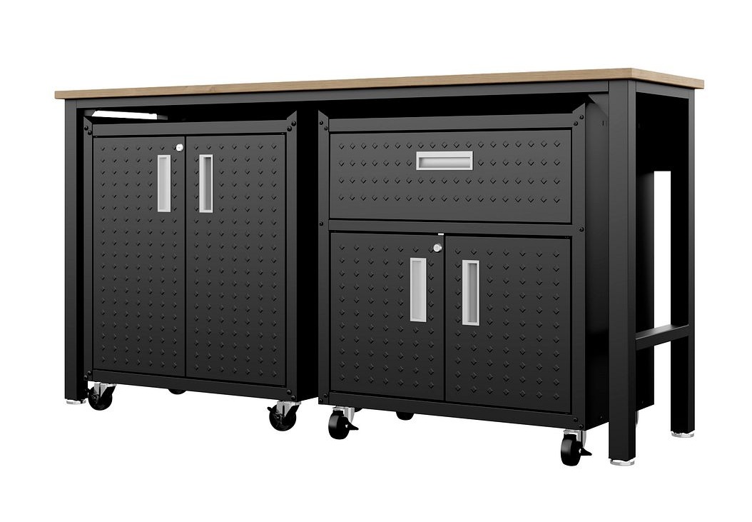 Fortress 3-Piece Textured Metal Garage Storage Set, Composition 2
