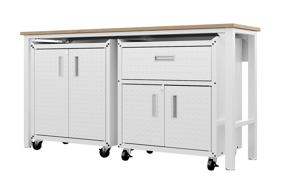 Fortress 3-Piece Textured Metal Garage Storage Set, Composition 2