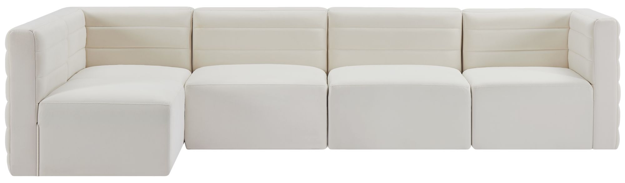 Quincy 126" 5-Piece Velvet Modular Comfort Sectional