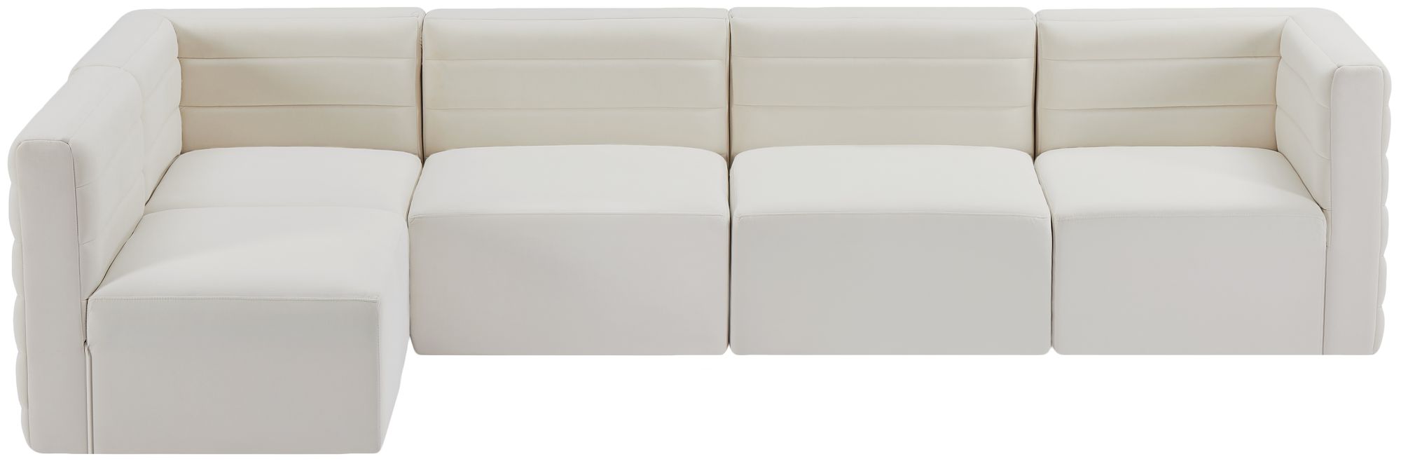 Quincy 126" 5-Piece Velvet Modular Comfort Sectional