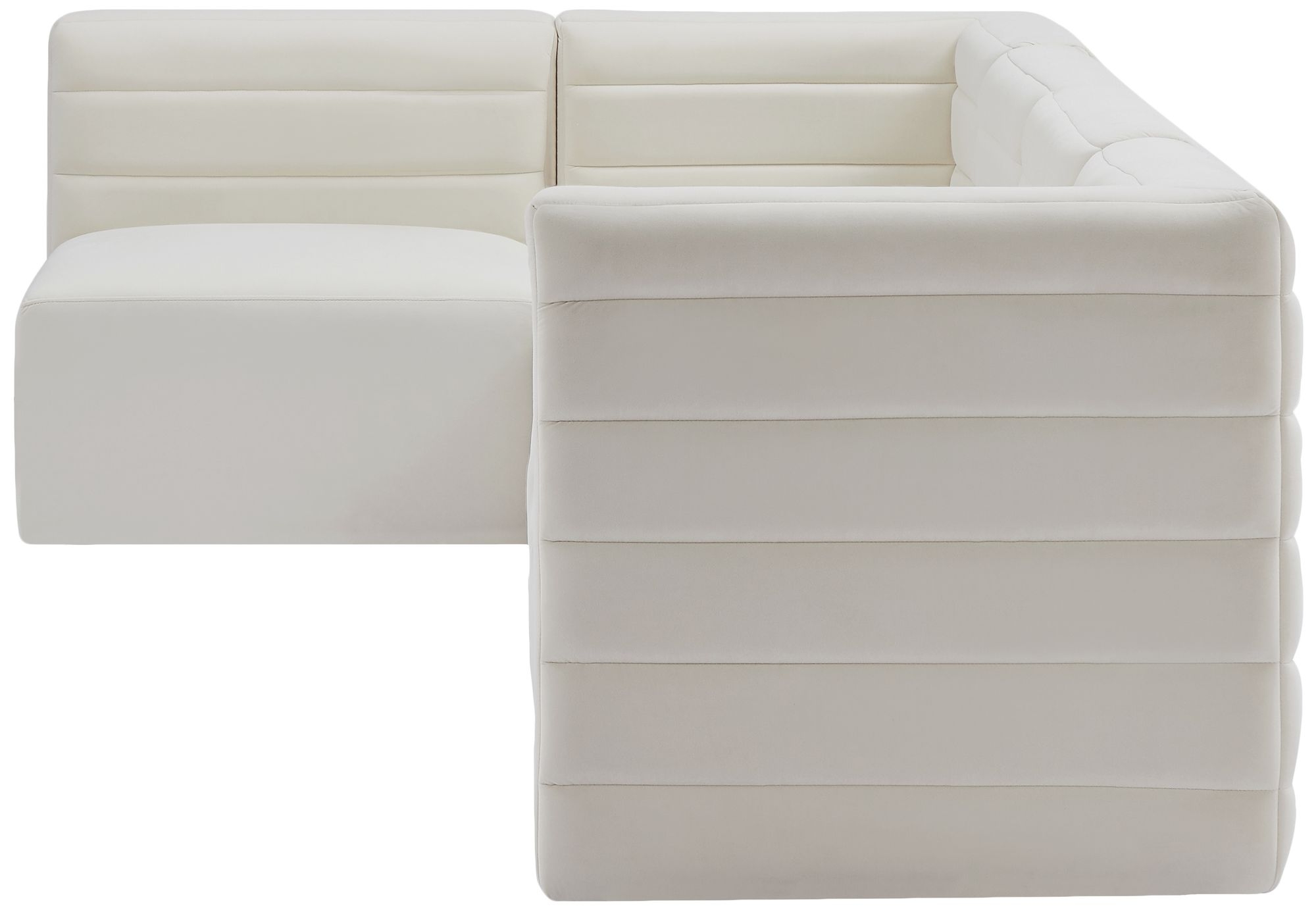 Quincy 126" 5-Piece Velvet Modular Comfort Sectional