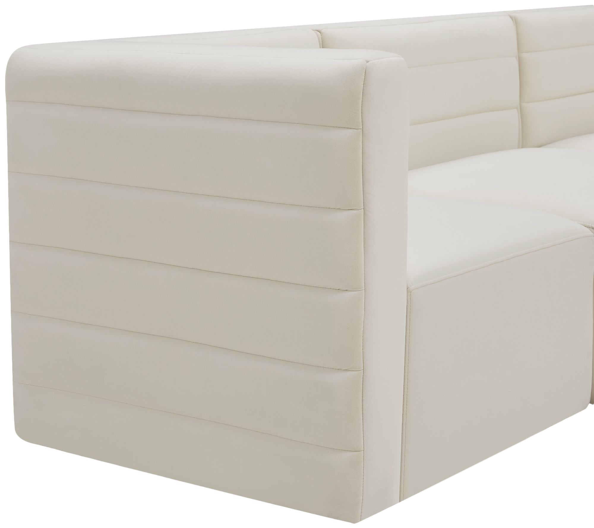 Quincy 126" 5-Piece Velvet Modular Comfort Sectional