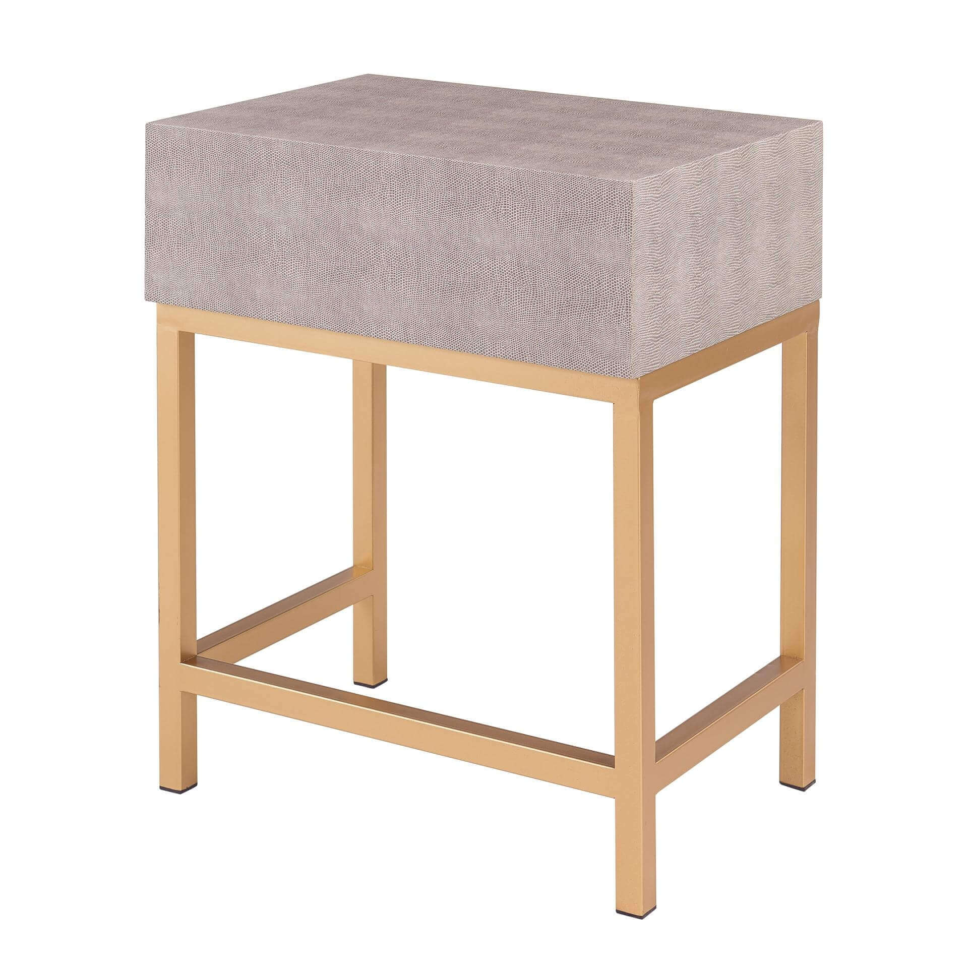 Durham Faux Shagreen Storage End Table