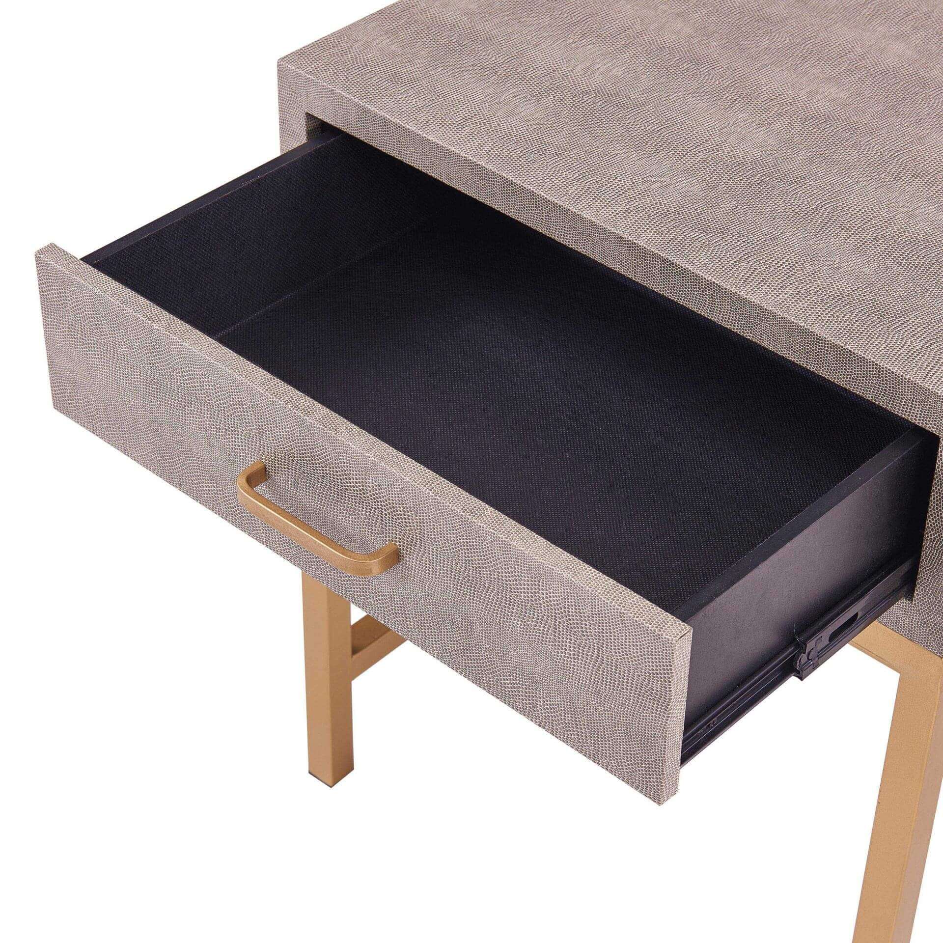 Durham Faux Shagreen Storage End Table