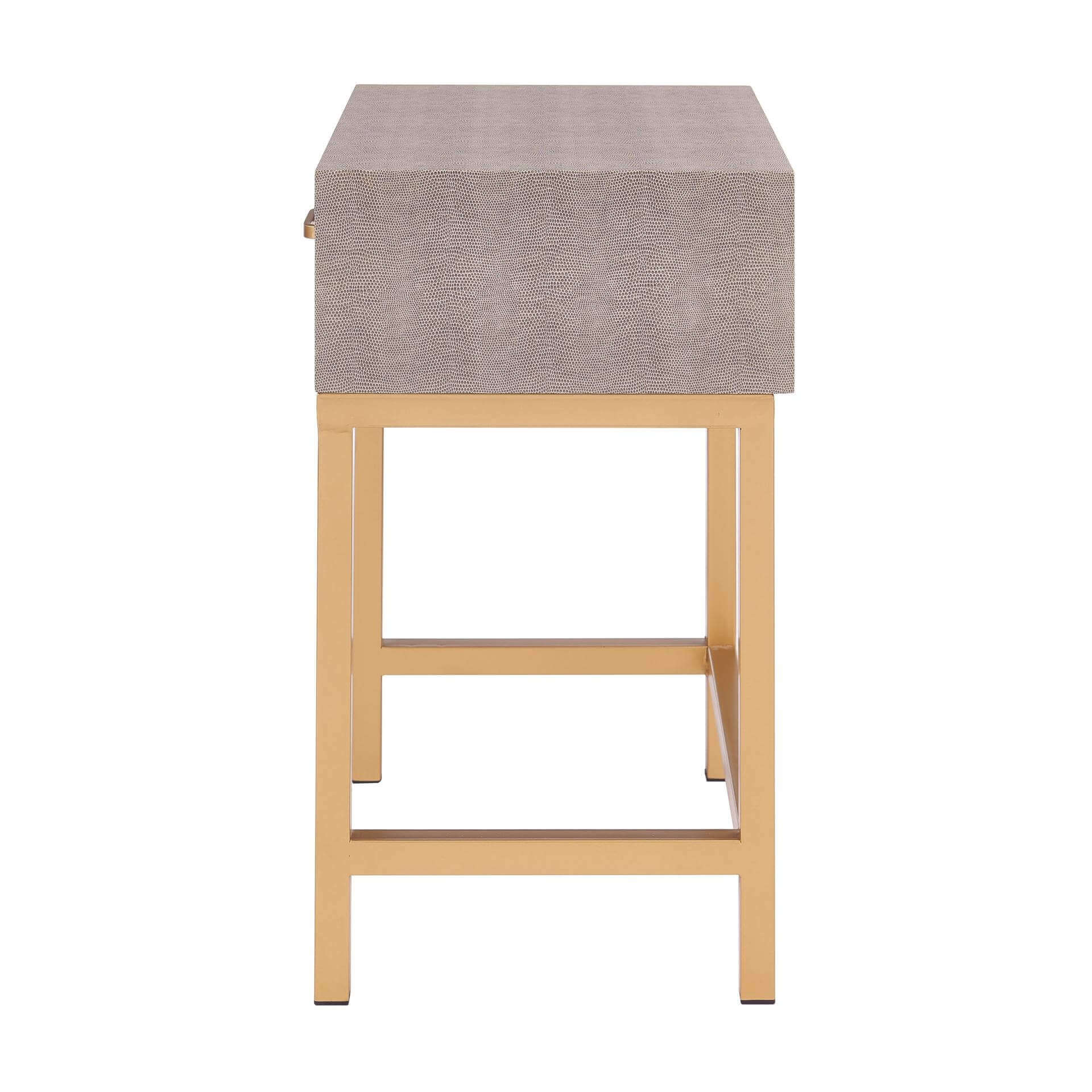 Durham Faux Shagreen Storage End Table
