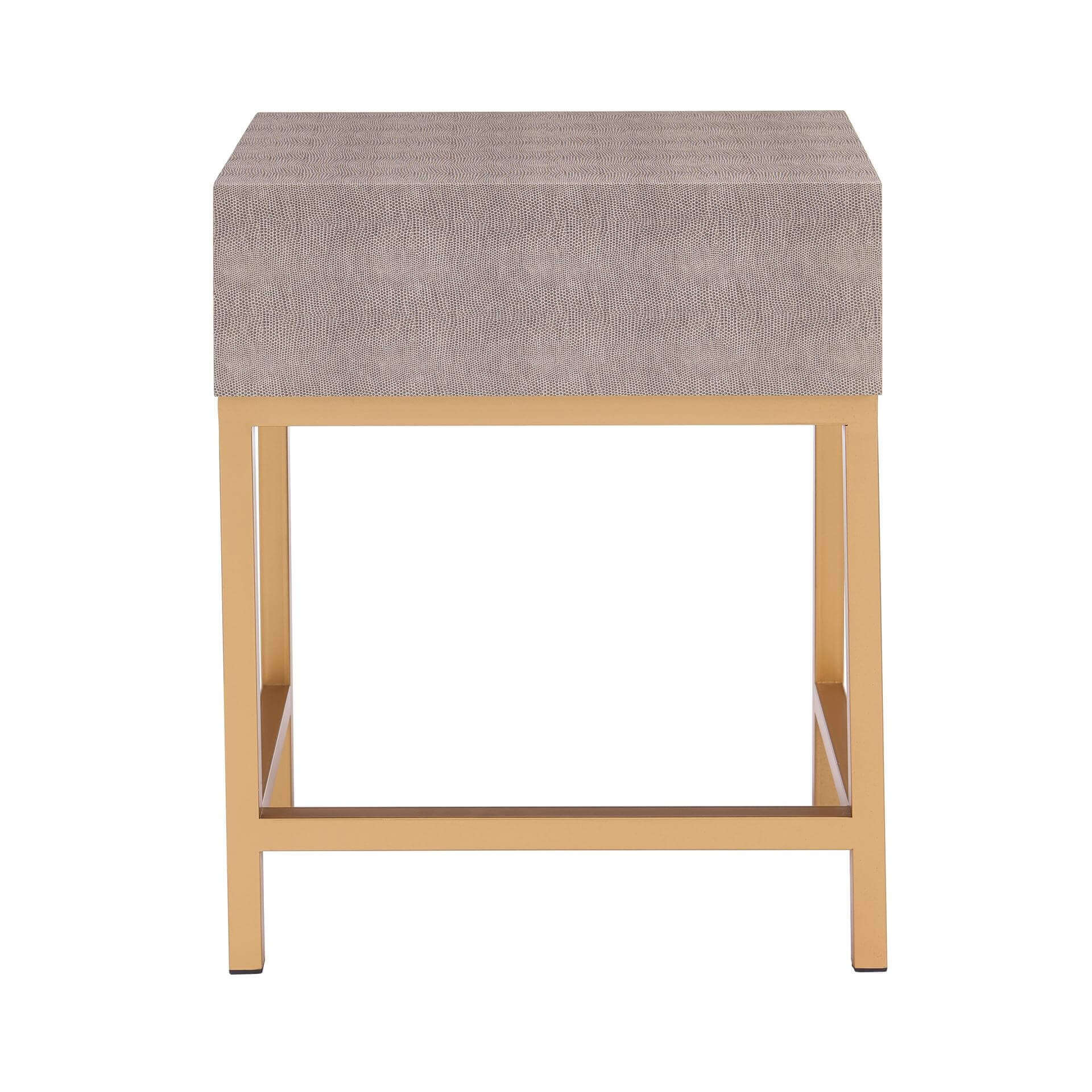 Durham Faux Shagreen Storage End Table