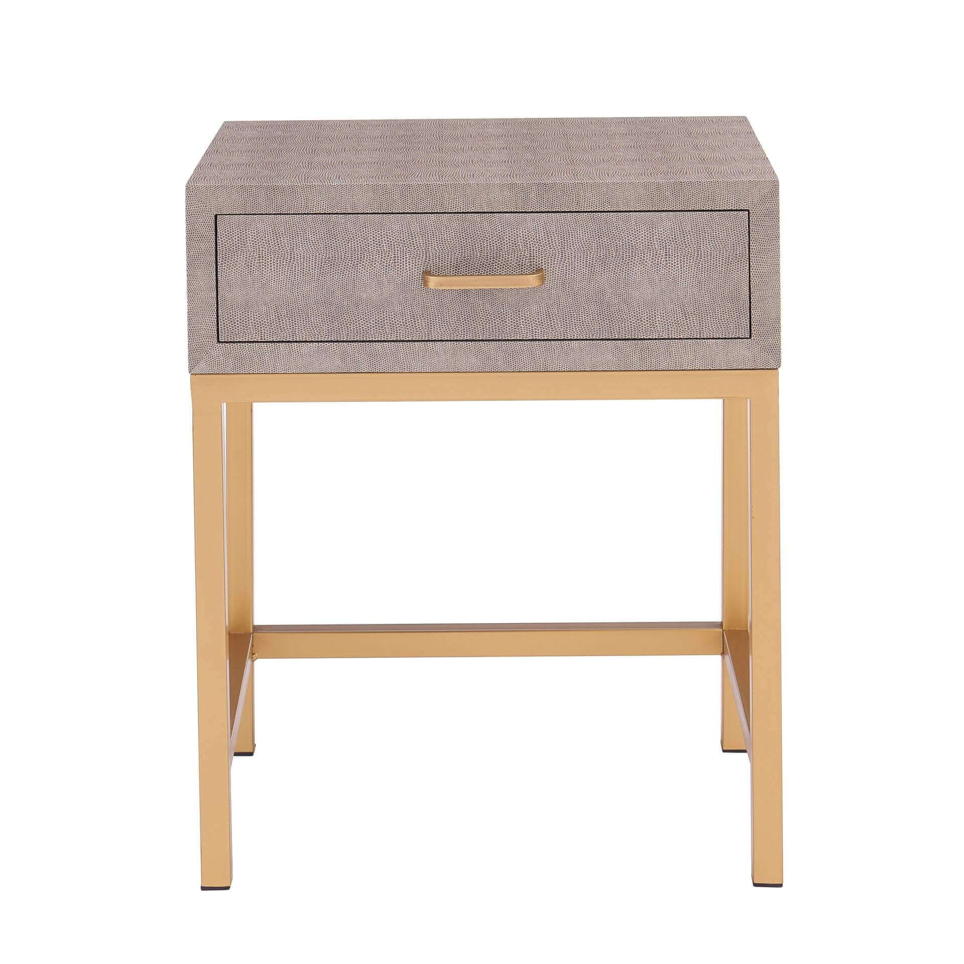 Durham Faux Shagreen Storage End Table
