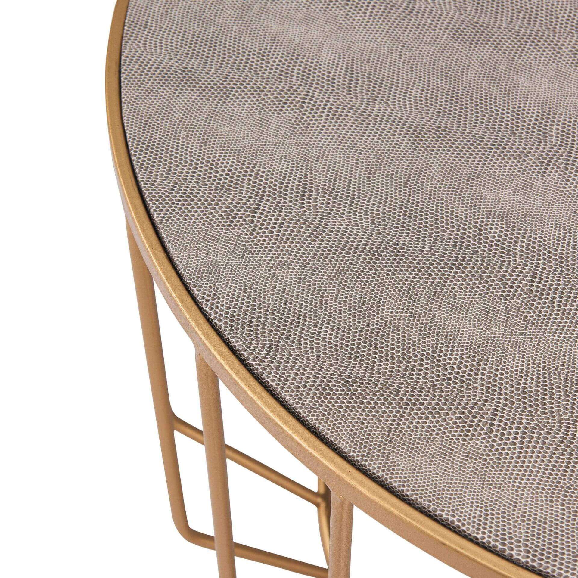 Halton KD 2-Piece Faux Shagreen Round Coffee Table Set