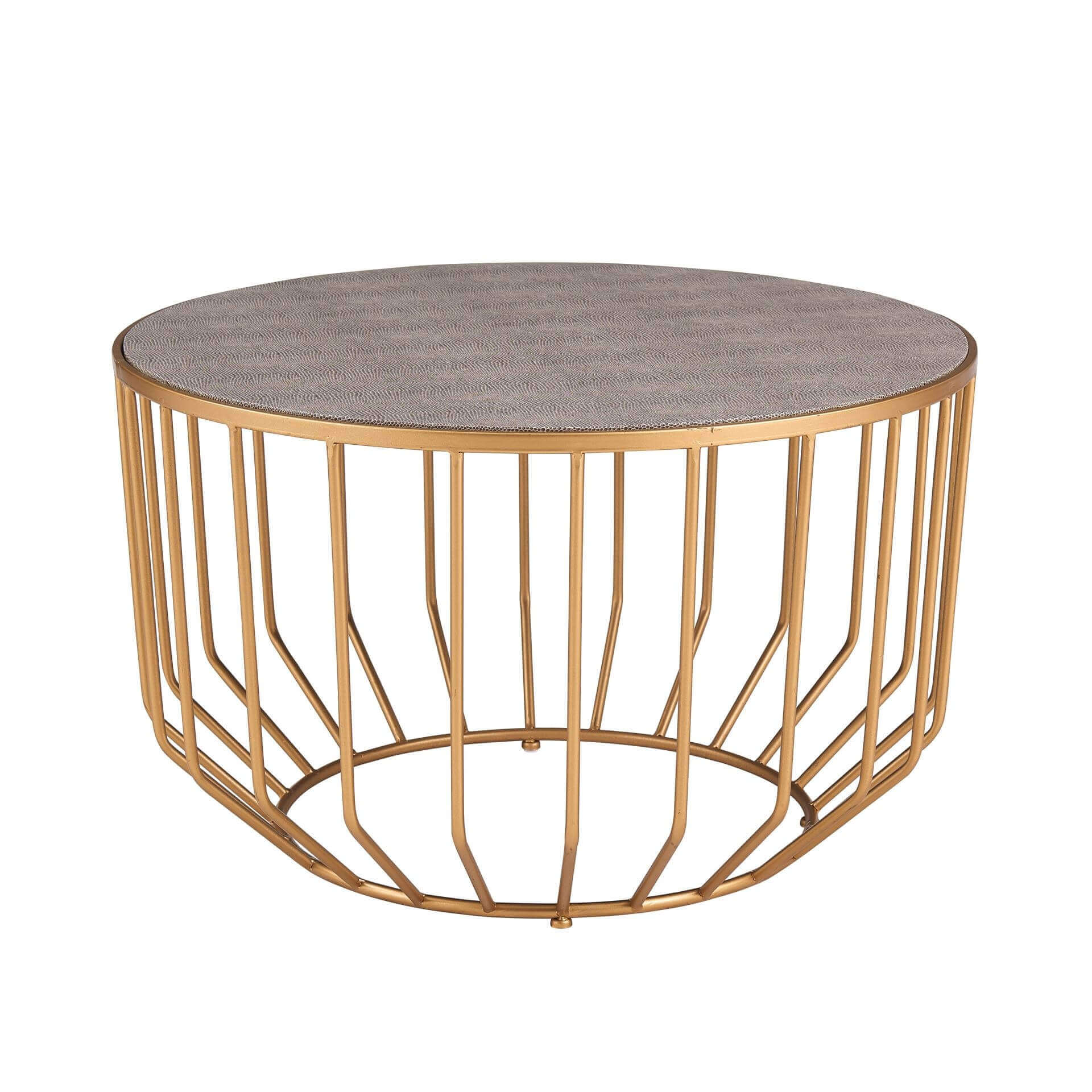 Halton KD 2-Piece Faux Shagreen Round Coffee Table Set