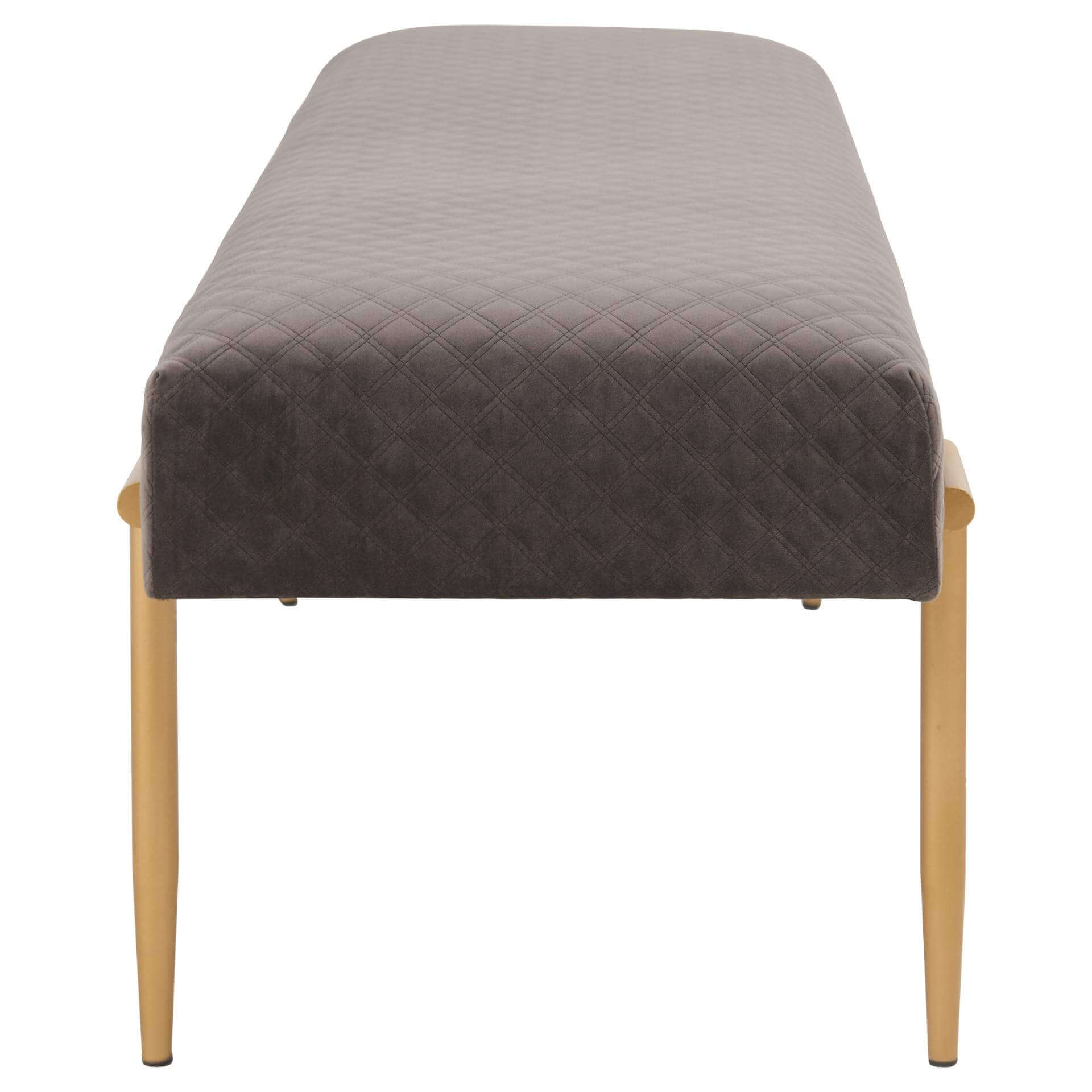 Clarine KD Quilted Velvet Fabric Bench