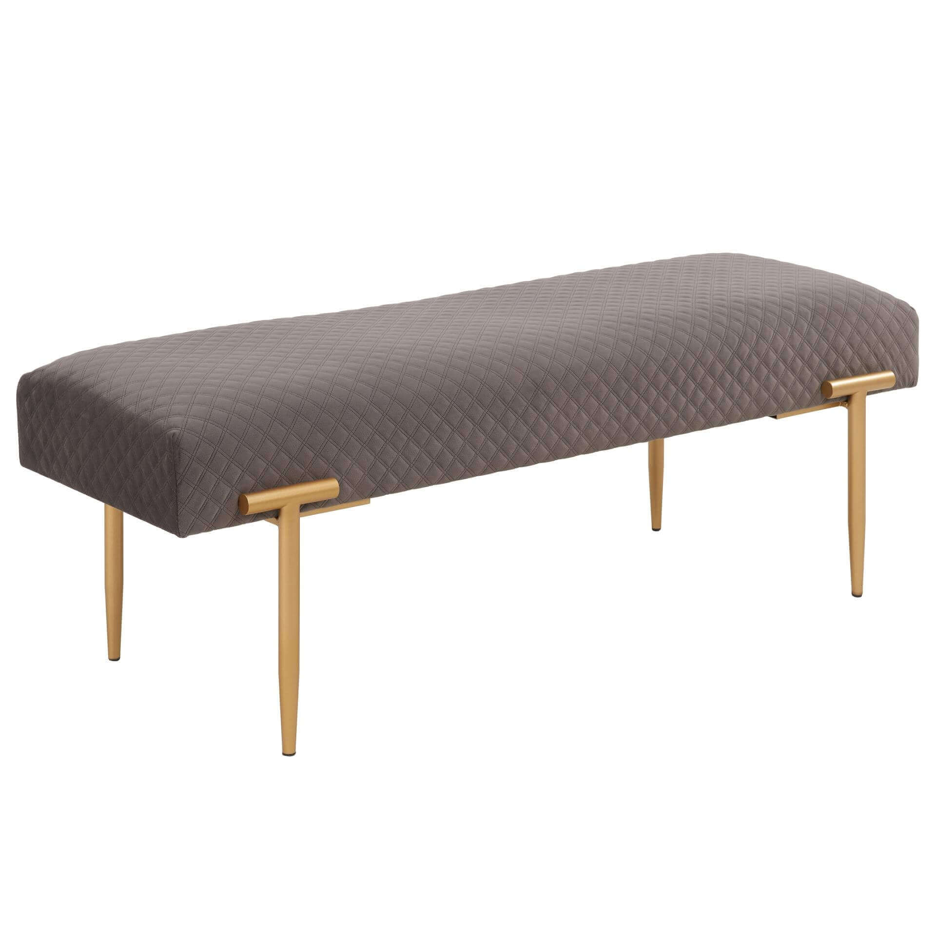 Clarine KD Quilted Velvet Fabric Bench
