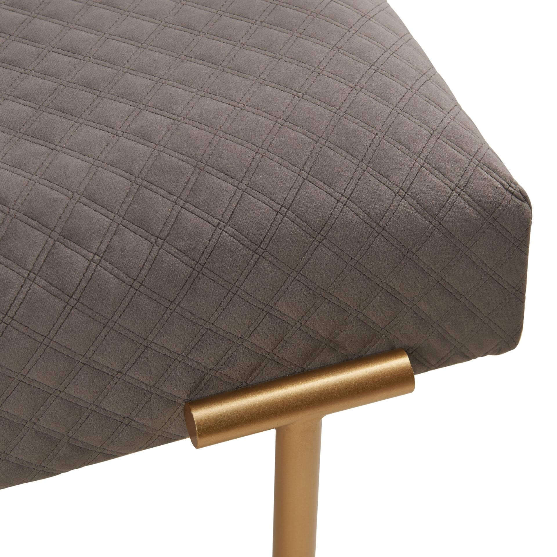 Clarine KD Quilted Velvet Fabric Bench