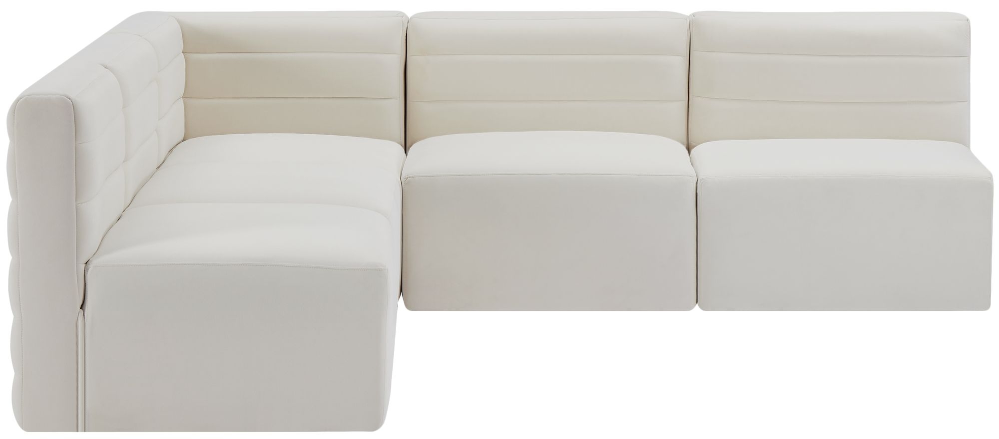Quincy 95" 5-Piece Velvet Modular Comfort Armless Sectional