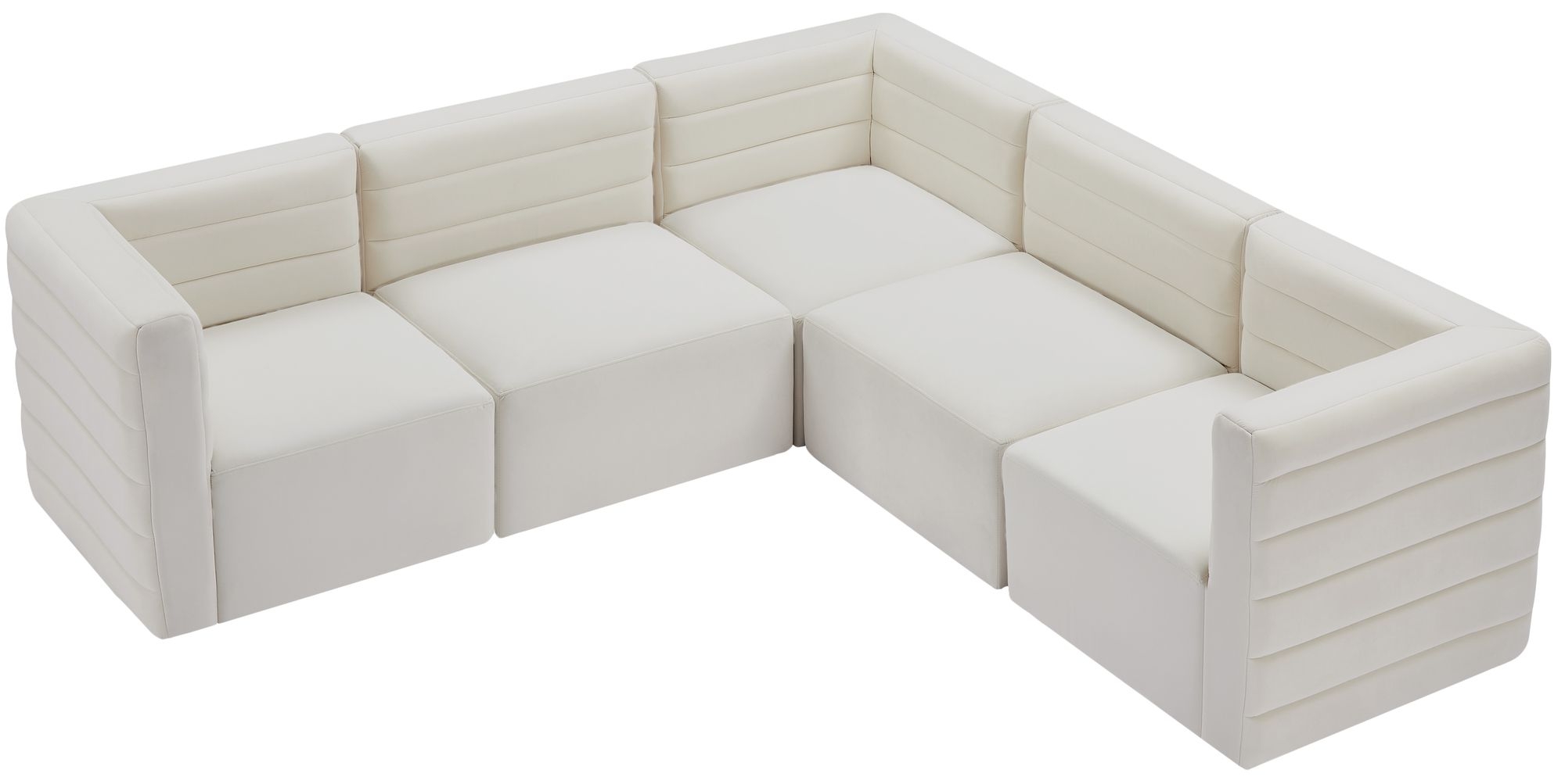 Quincy 95" 5-Piece Velvet Modular Comfort Sectional