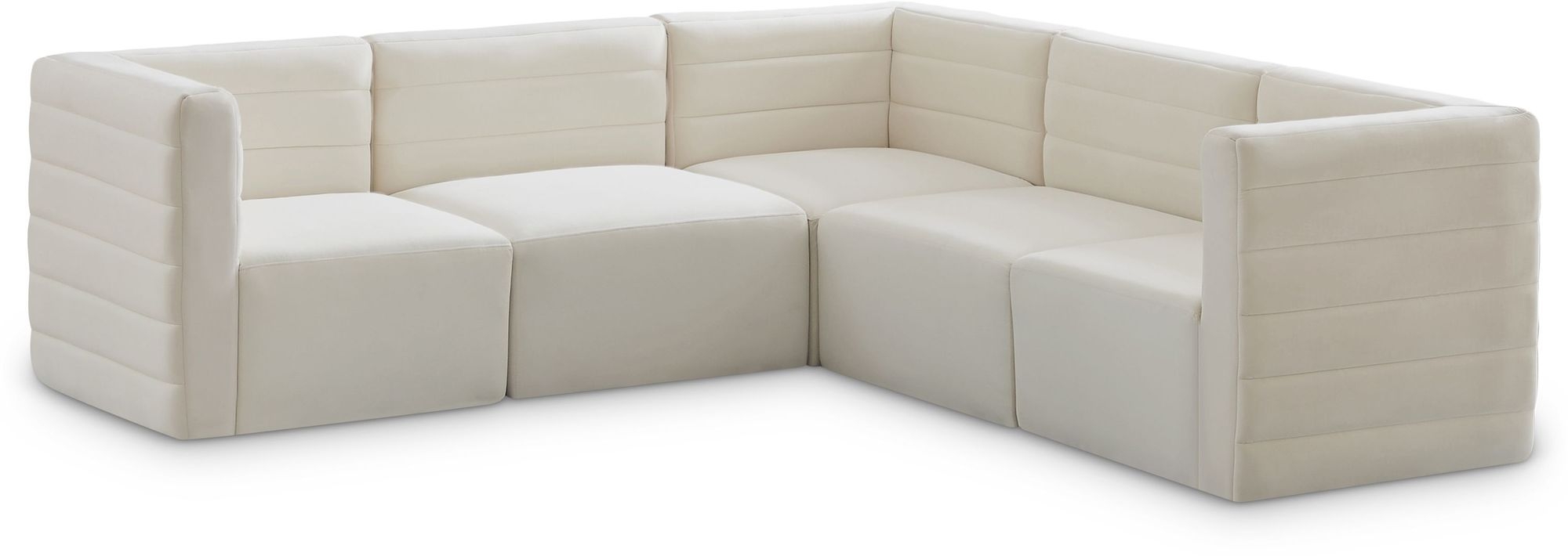 Quincy 95" 5-Piece Velvet Modular Comfort Sectional