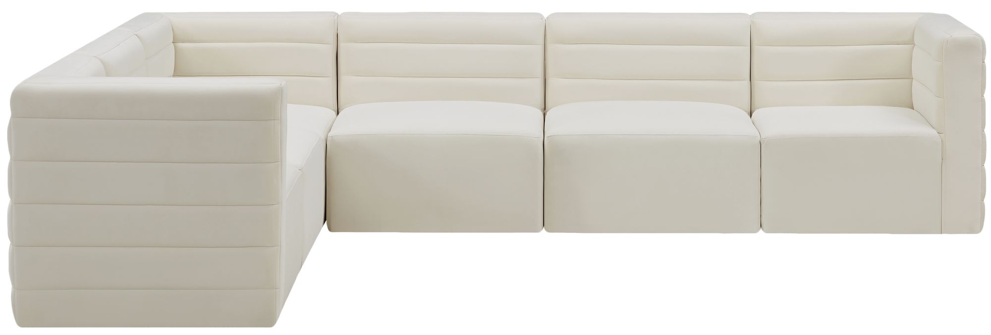 Quincy 126" 6-Piece Velvet Modular Comfort Sectional