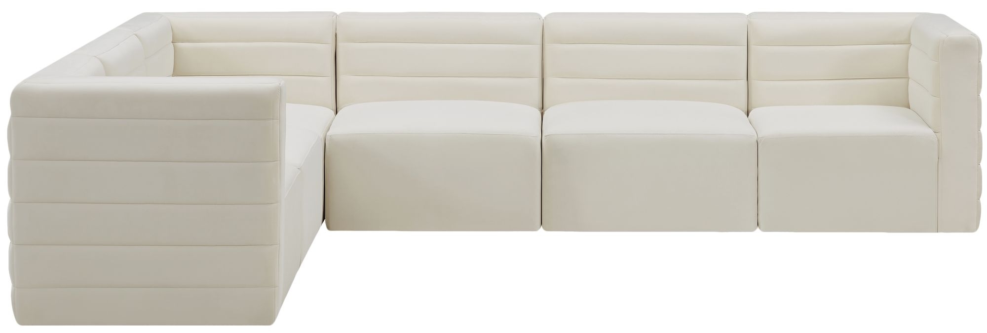 Quincy 126" 6-Piece Velvet Modular Comfort Sectional