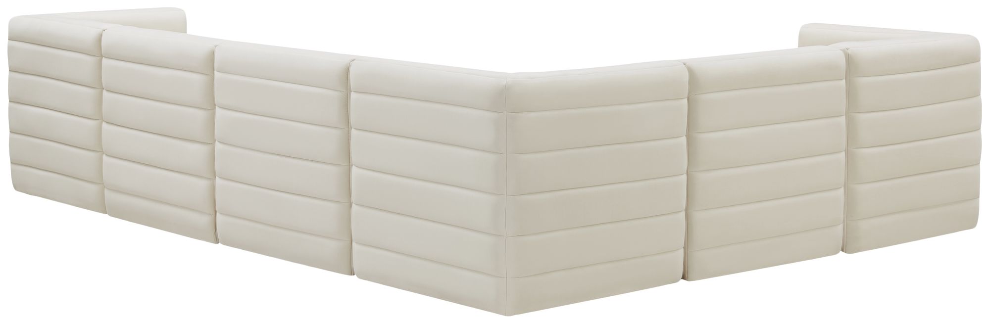 Quincy 126" 6-Piece Velvet Modular Comfort Sectional