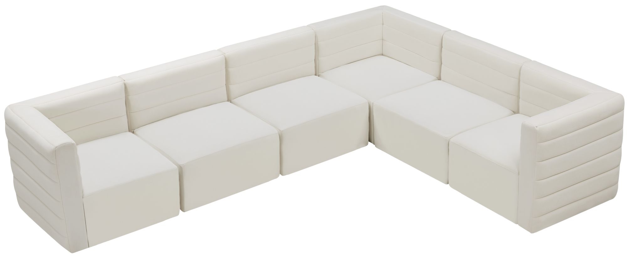 Quincy 126" 6-Piece Velvet Modular Comfort Sectional