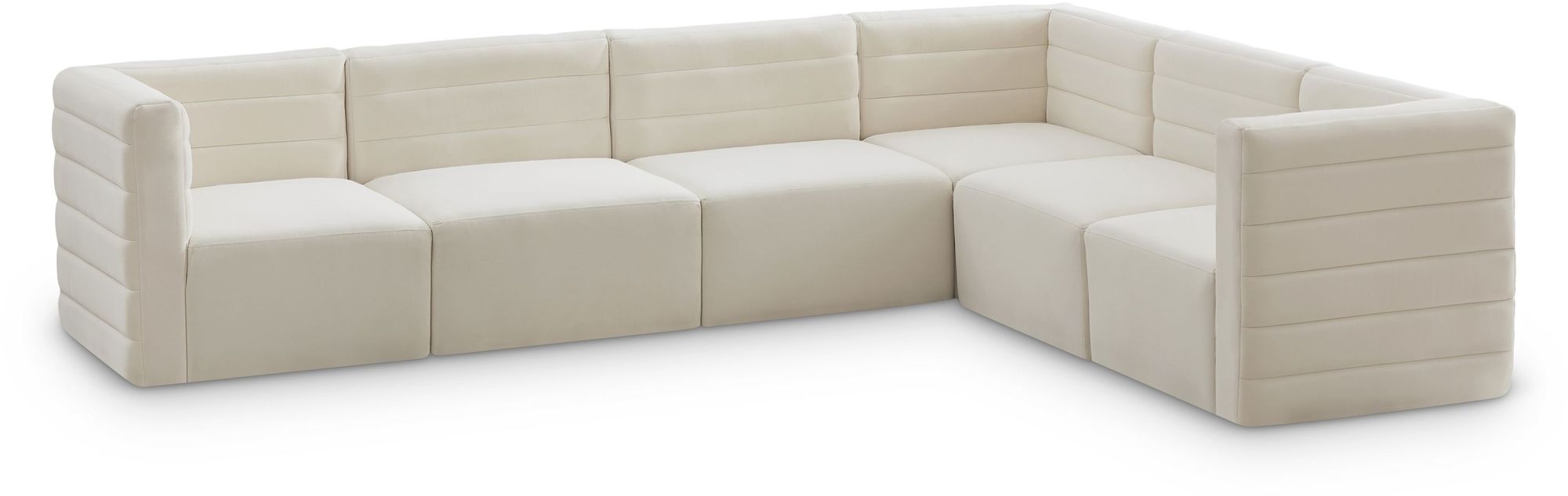Quincy 126" 6-Piece Velvet Modular Comfort Sectional