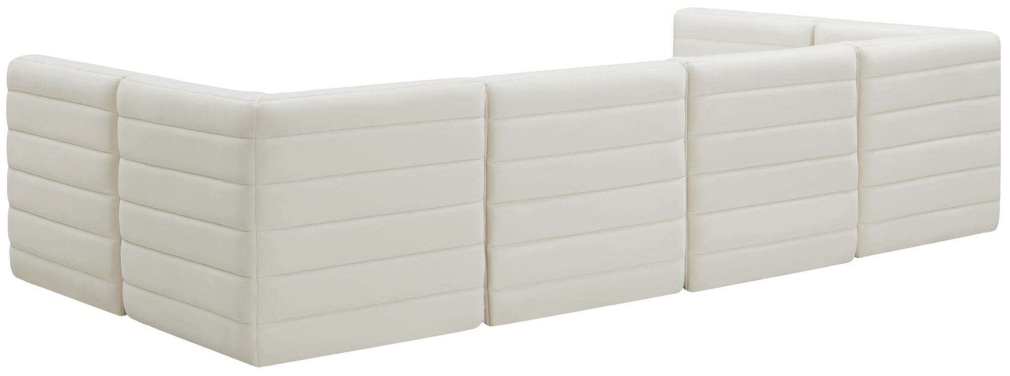 Quincy 126" 6-Piece Velvet Modular Comfort U-Shape Sectional