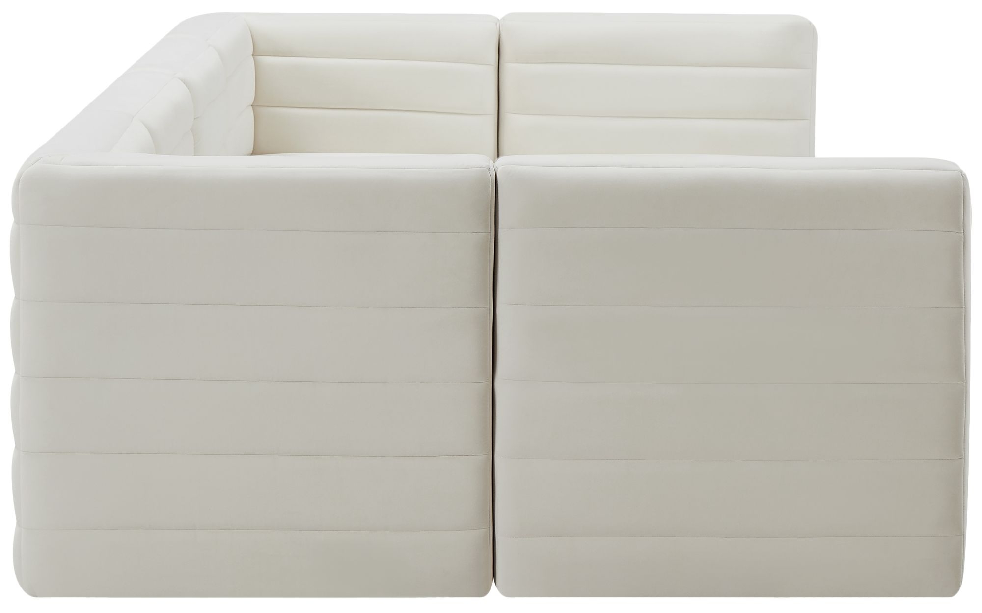 Quincy 126" 6-Piece Velvet Modular Comfort U-Shape Sectional