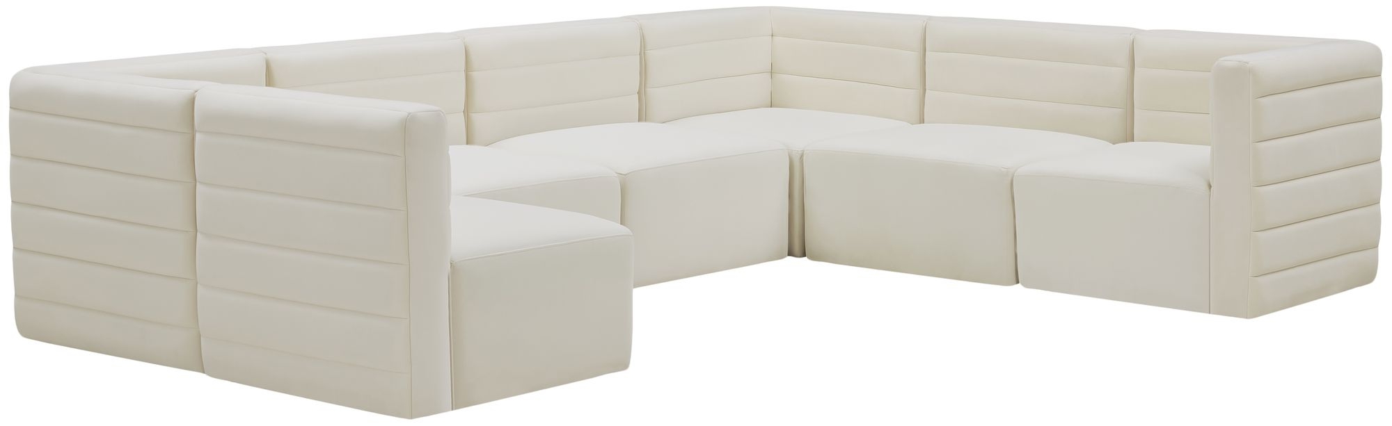 Quincy 126" 7-Piece Velvet Modular Comfort Sectional