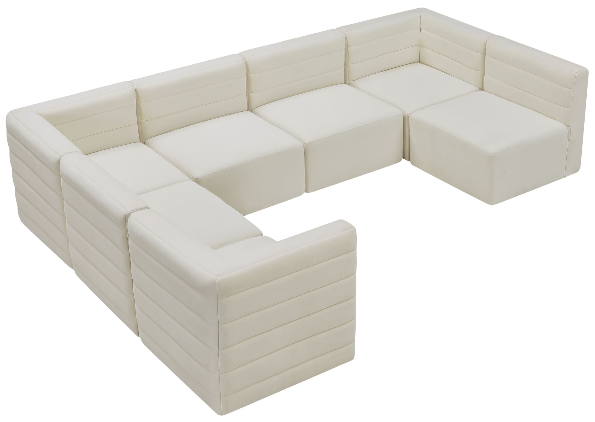 Quincy 126" 7-Piece Velvet Modular Comfort Sectional