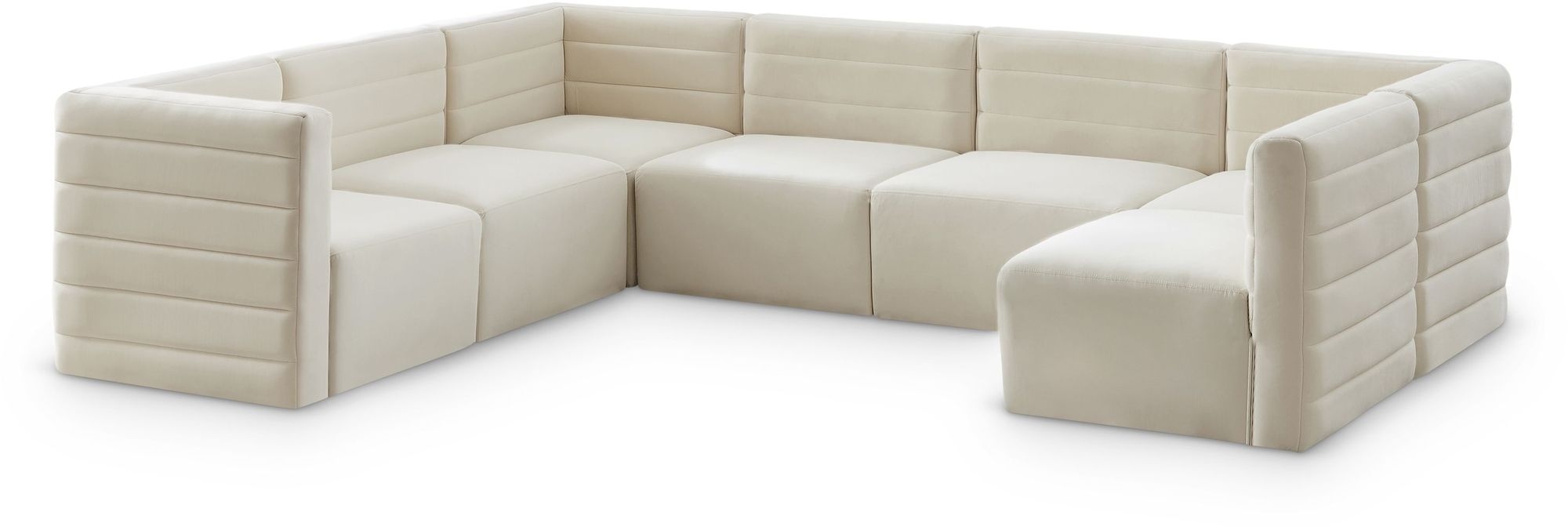 Quincy 126" 7-Piece Velvet Modular Comfort Sectional