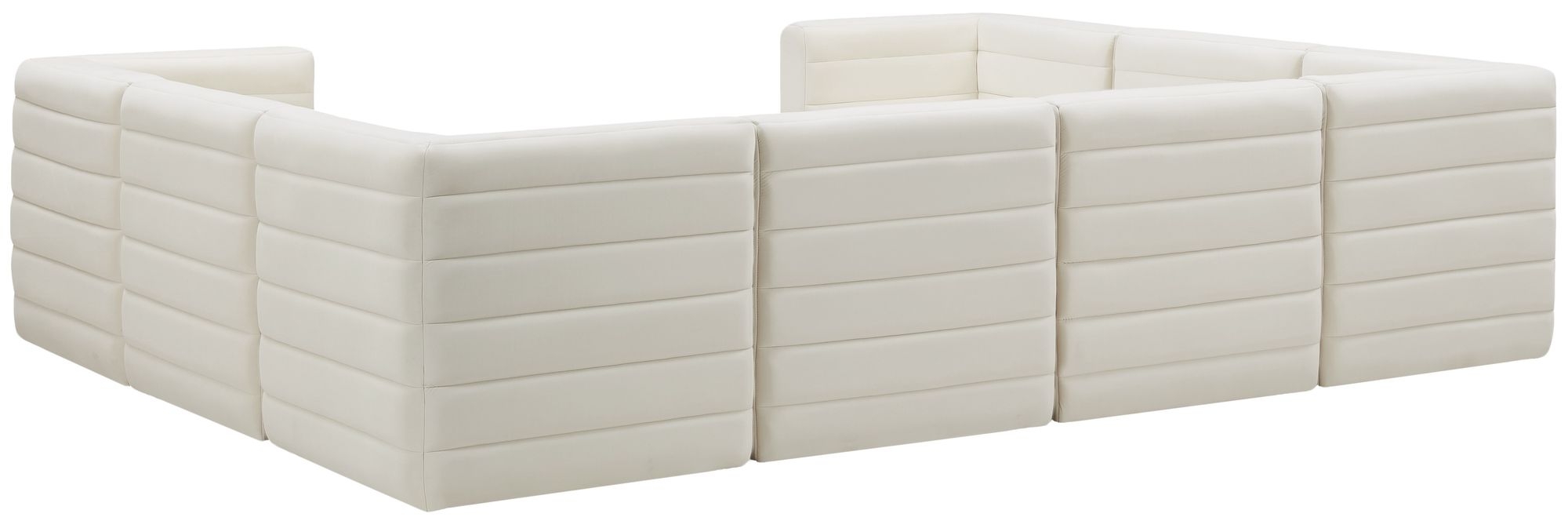 Quincy 126" 8-Piece Velvet Modular Comfort Sectional