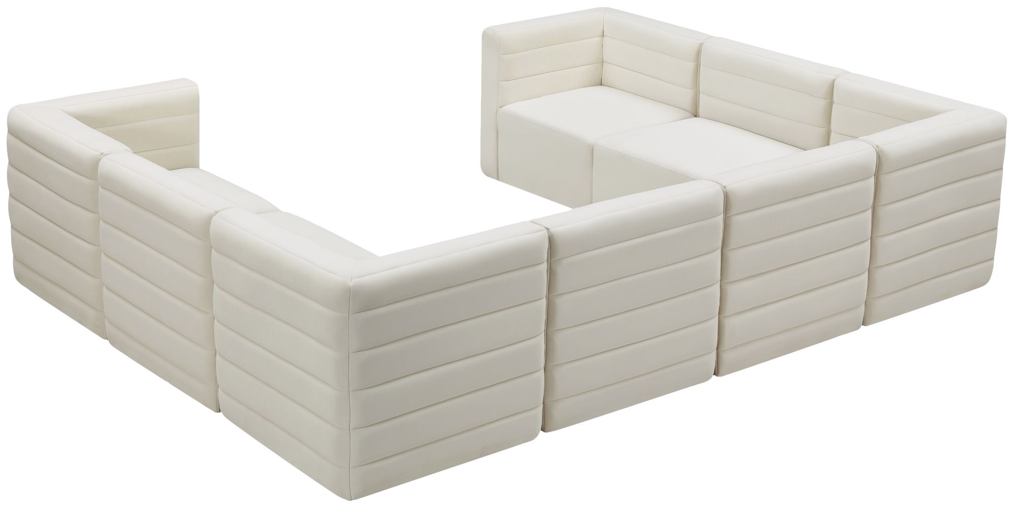 Quincy 126" 8-Piece Velvet Modular Comfort Sectional