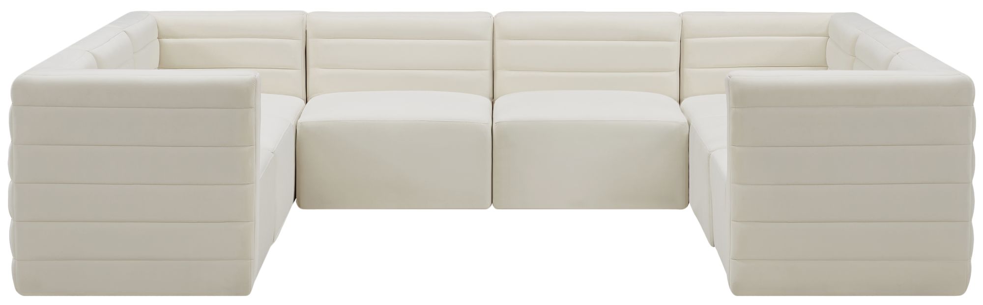 Quincy 126" 8-Piece Velvet Modular Comfort Sectional
