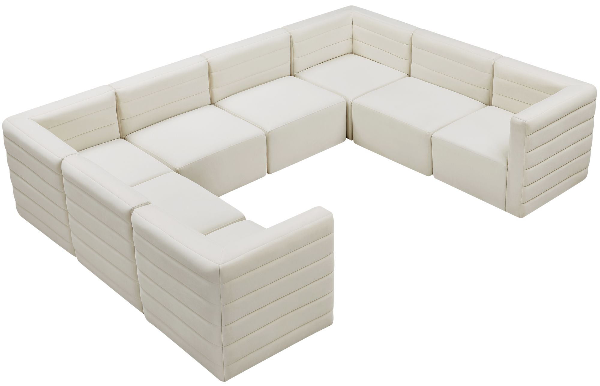 Quincy 126" 8-Piece Velvet Modular Comfort Sectional