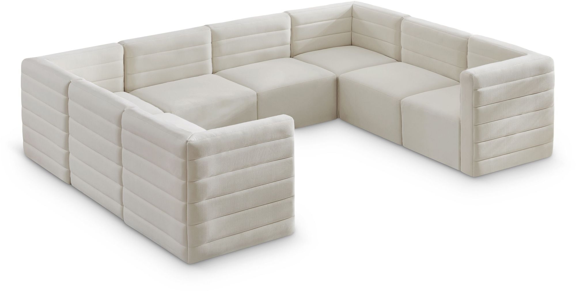 Quincy 126" 8-Piece Velvet Modular Comfort Sectional