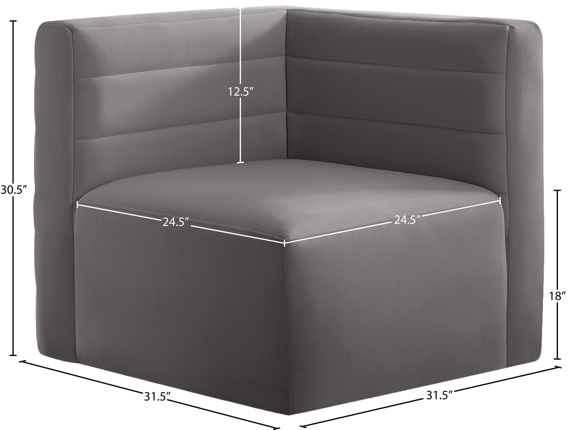 Quincy Velvet Modular Comfort Corner Chair