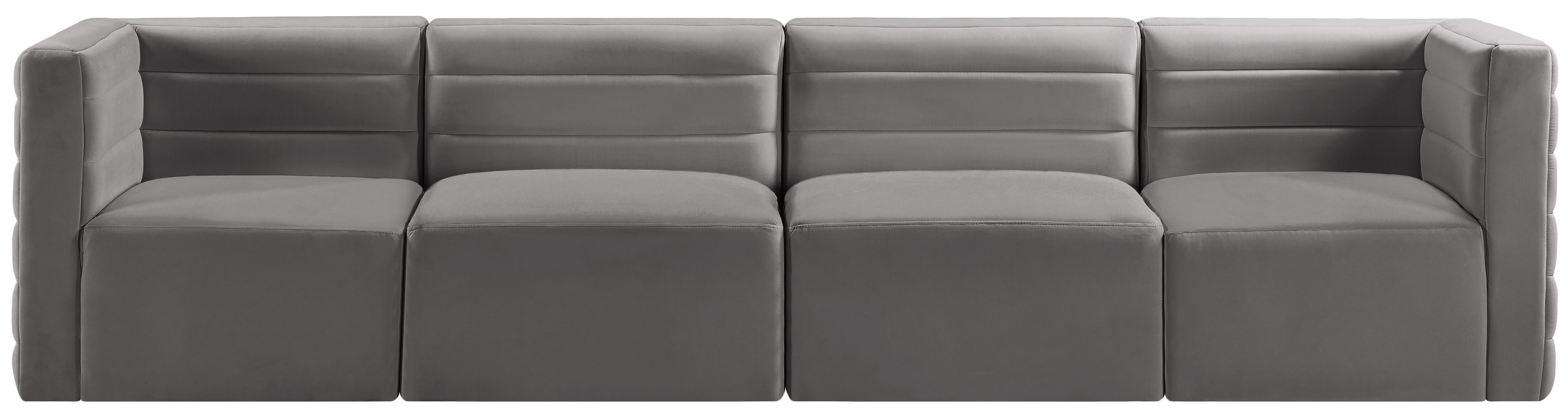 Quincy 126" Velvet Modular Comfort Sofa