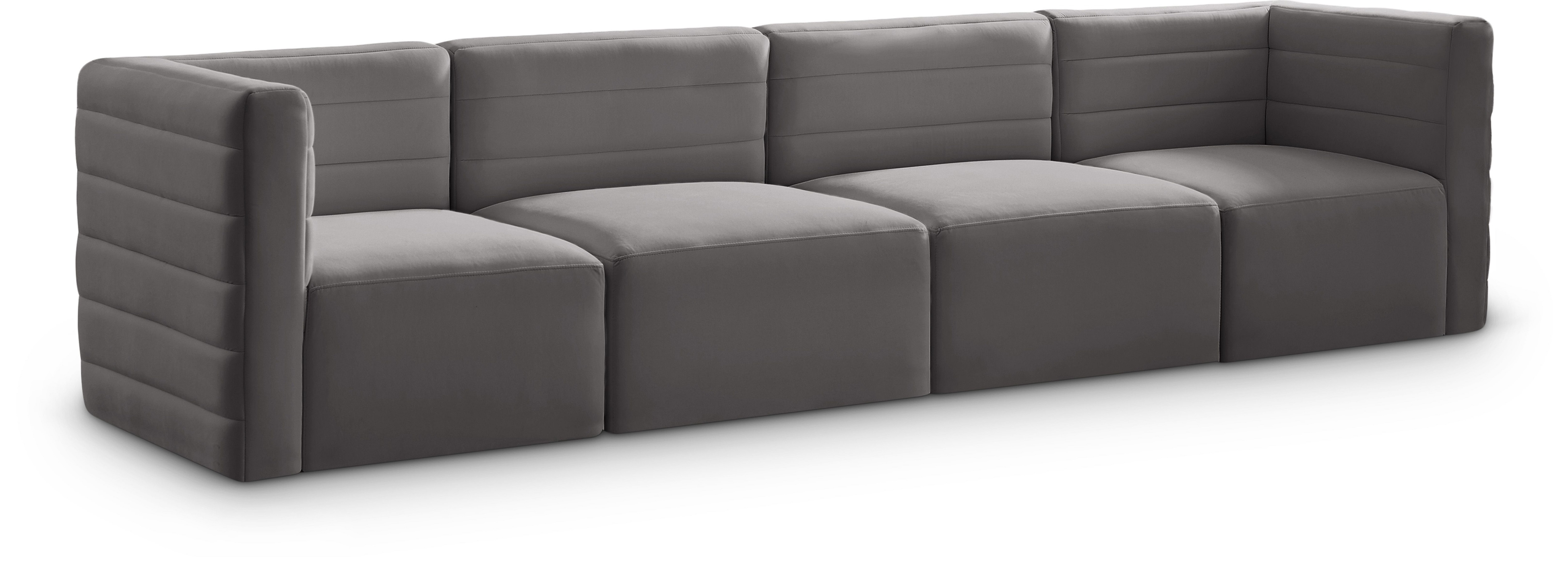 Quincy 126" Velvet Modular Comfort Sofa