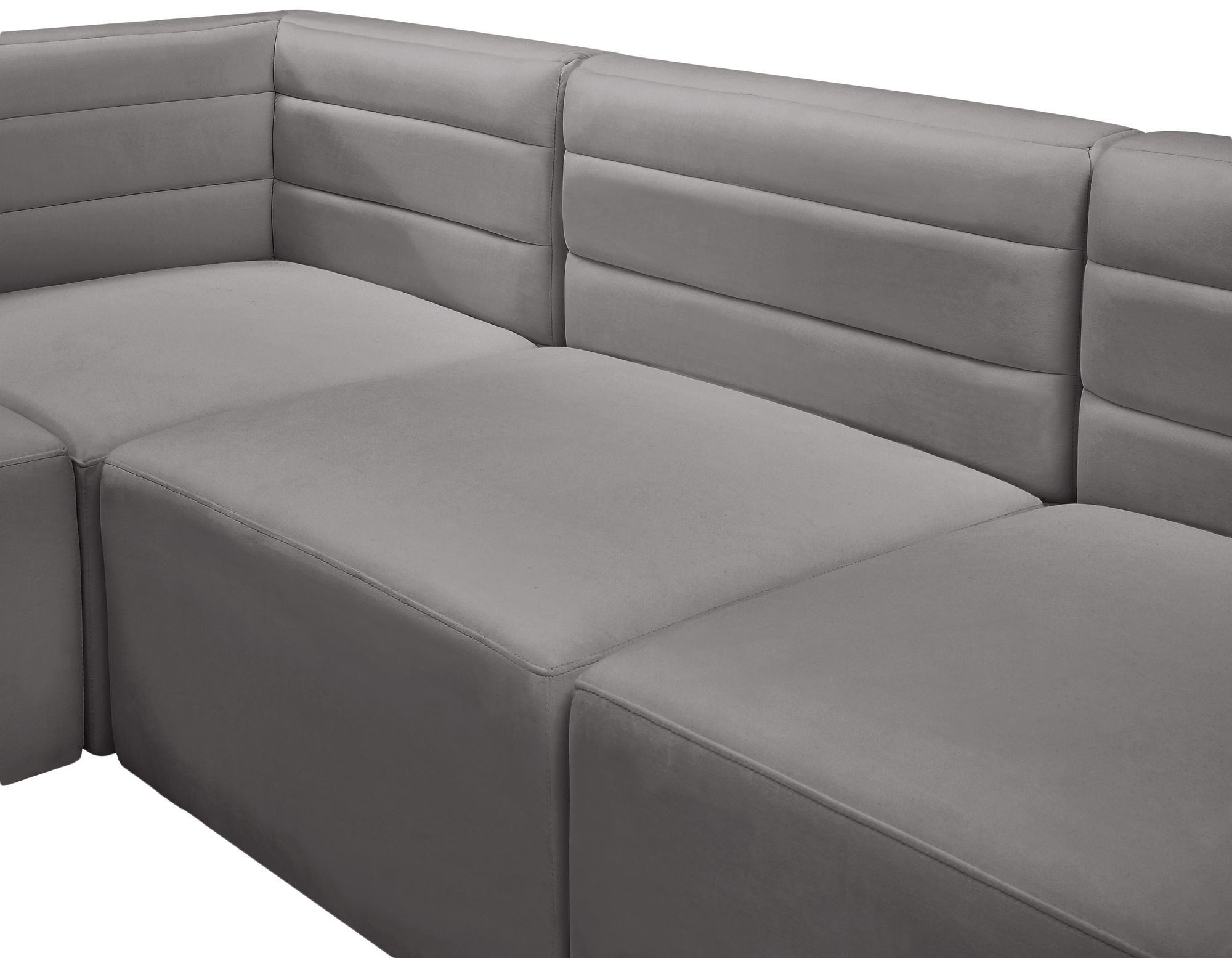 Quincy 95" 4-Piece Velvet Modular Comfort Sectional