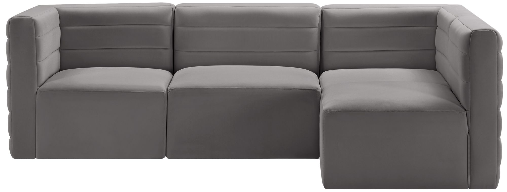 Quincy 95" 4-Piece Velvet Modular Comfort Sectional
