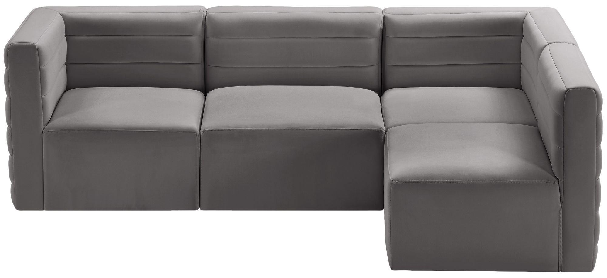 Quincy 95" 4-Piece Velvet Modular Comfort Sectional
