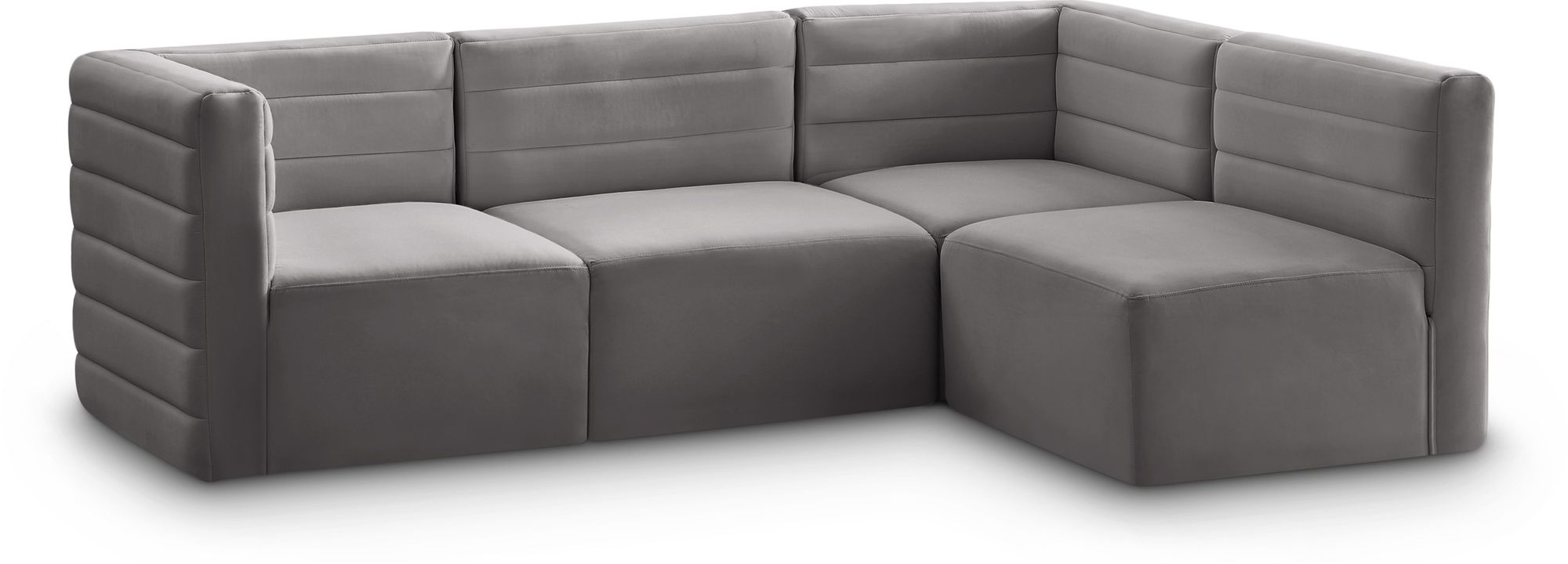 Quincy 95" 4-Piece Velvet Modular Comfort Sectional