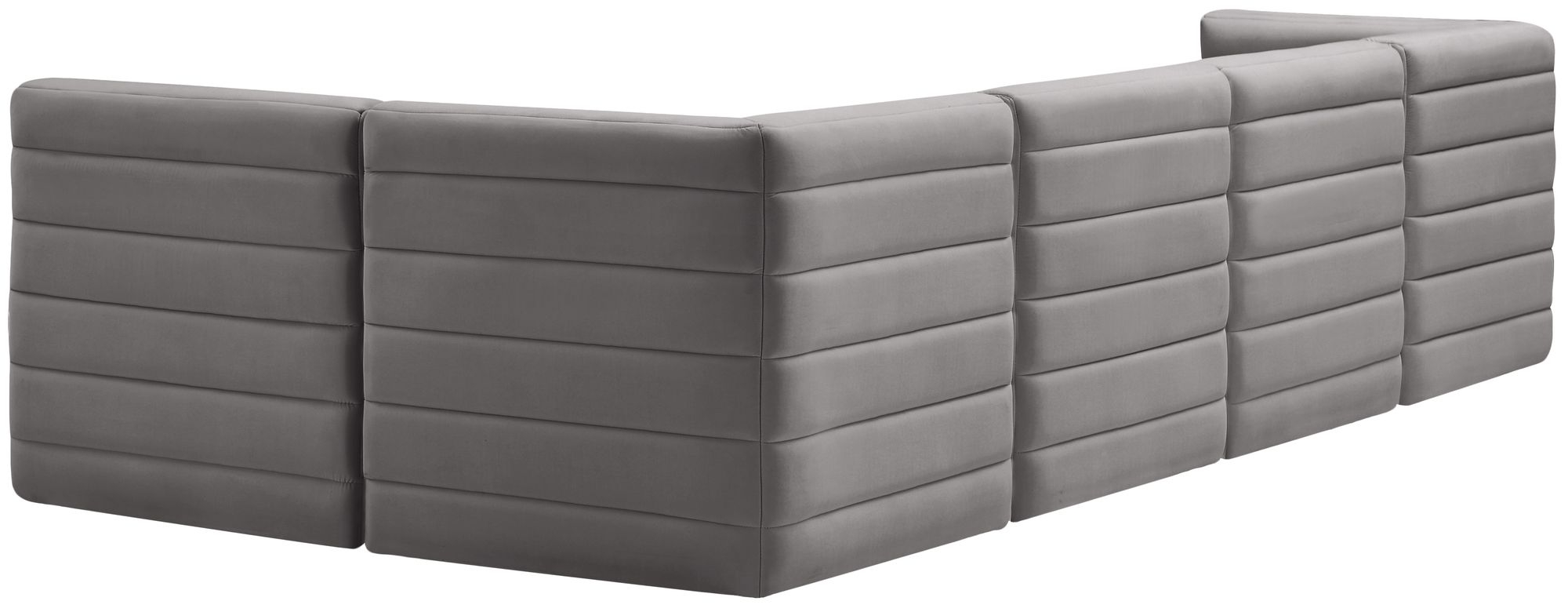Quincy 126" 5-Piece Velvet Modular Comfort Sectional
