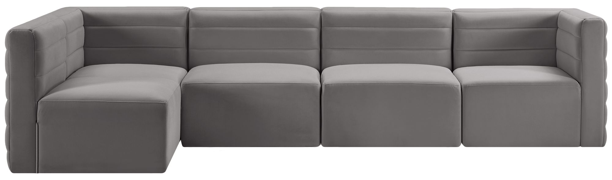 Quincy 126" 5-Piece Velvet Modular Comfort Sectional