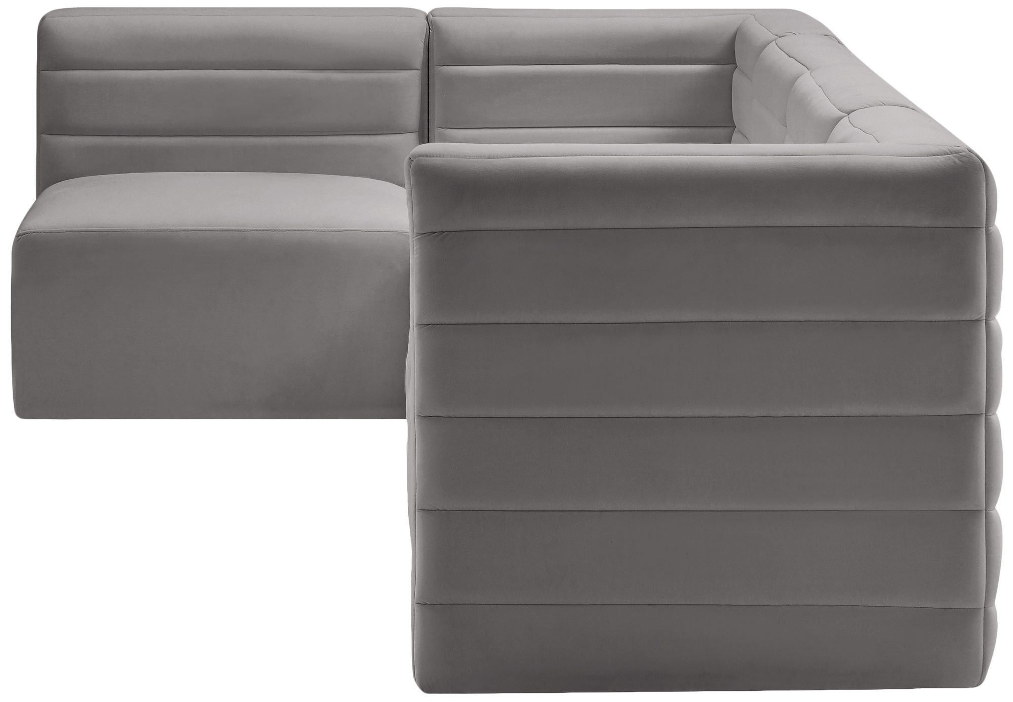 Quincy 126" 5-Piece Velvet Modular Comfort Sectional